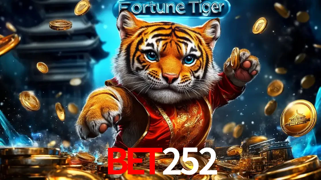 Imagem promocional do jogo de slot Fortune Tiger, com um tigre majestoso em traje tradicional cercado por uma fortuna em moedas de ouro, disponível agora no cassino BET252.